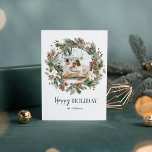 Christmas Photo & Pine Green Wreath |Happy Holiday Cards<br><div class="desc">Christmas Photo & Pine Green Wreath |Happy Holiday</div>