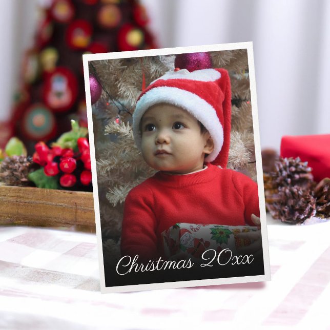 Christmas Photo Portrait Elegant Traditional Holiday Card (Creator Uploaded)