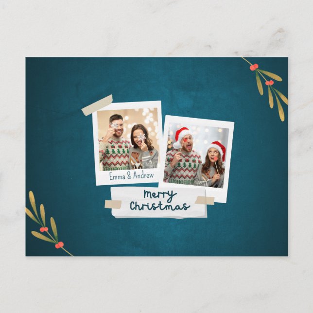 Christmas Photo Post Card with Greetings (Front)