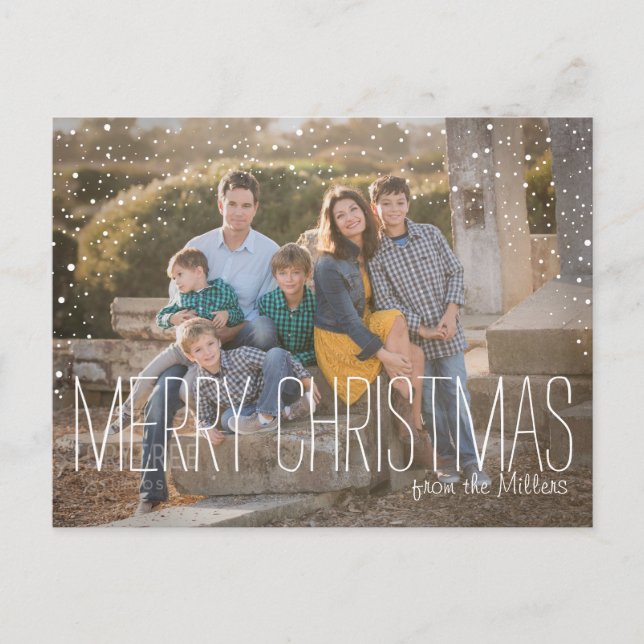 Christmas Photo Postcard, full photo, snow Holiday Postcard (Front)