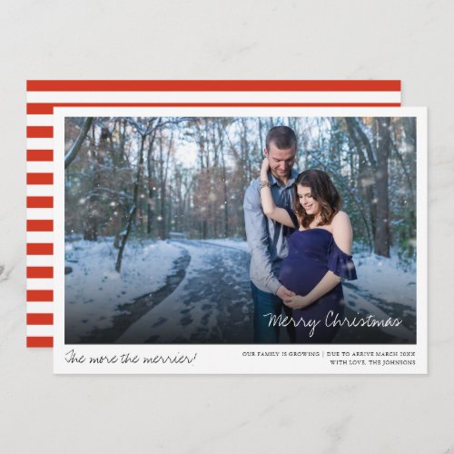 Christmas Photo Pregnancy Announcement Card