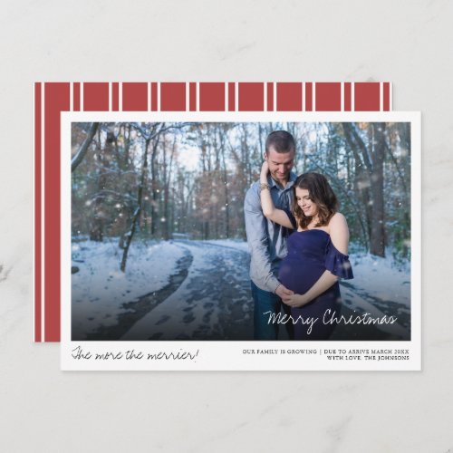 Christmas Photo Pregnancy Announcement Card