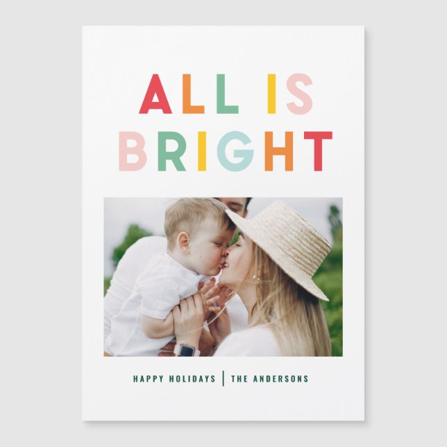 Christmas photo rainbow colorful bright modern (Front)