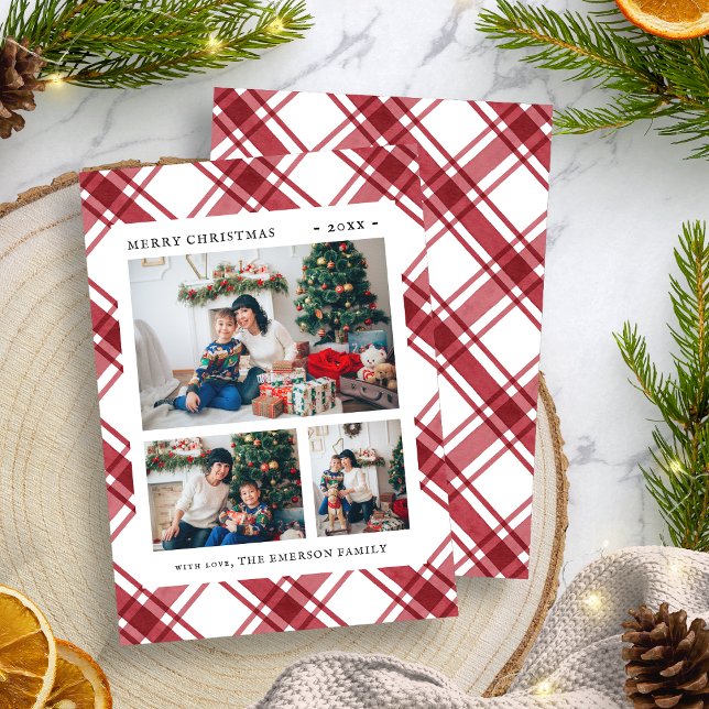 Christmas Photo Red Plaid Holiday Card (Christmas Photo Red Plaid Holiday Card
)