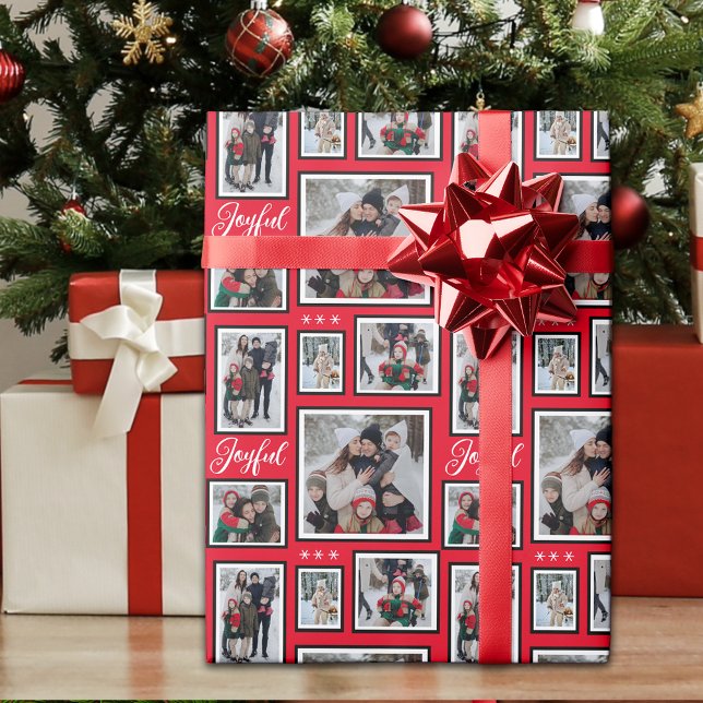 Christmas Photo Red Wrapping Paper  (Creator Uploaded)