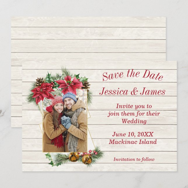 Christmas Photo Save the Date Invitation (Front/Back)