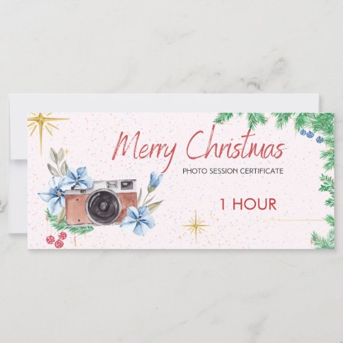 christmas photo session voucher gift card