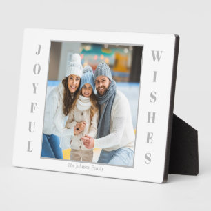 Christmas Photo Silver Tabletop Plaque with Easel