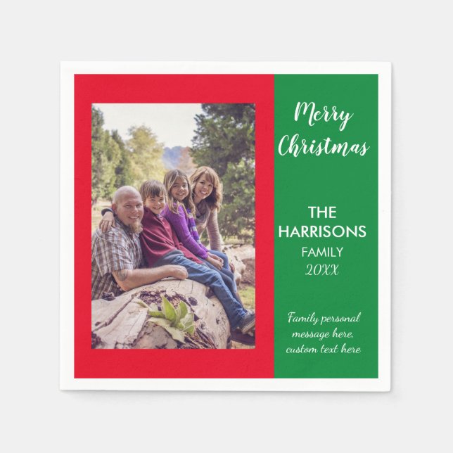 Christmas photo template napkins (Front)