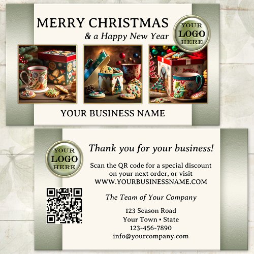 Christmas Photo Thank You For Your Business Business Card