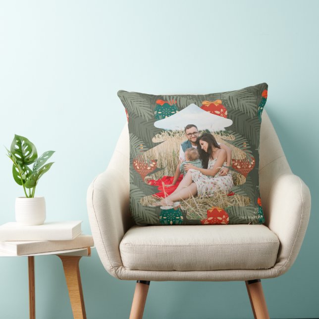 Christmas Photo Tree Throw Pillow (Chair)