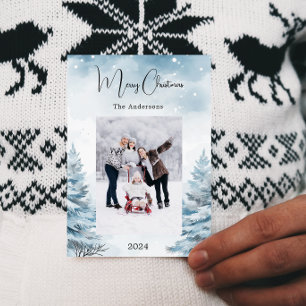 Christmas photo winter landscape holiday card