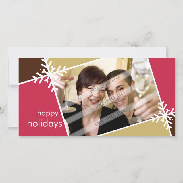 CHRISTMAS PHOTOCARD :: modernista snowflake L1 Holiday Card (Front)