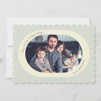Christmas Photocard Playful Design Oval Photo Holiday Card