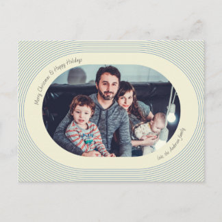Christmas Photocard Playful Design Oval Photo Holiday Postcard