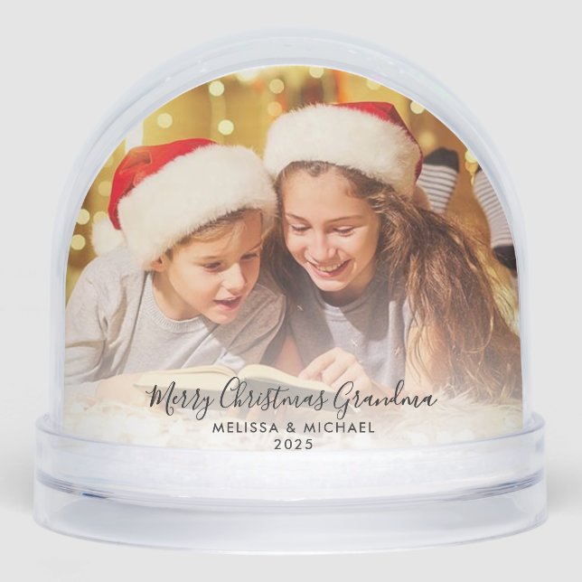 Christmas Photos Grandkids Photos Grandma Keepsake Snow Globe (Front)