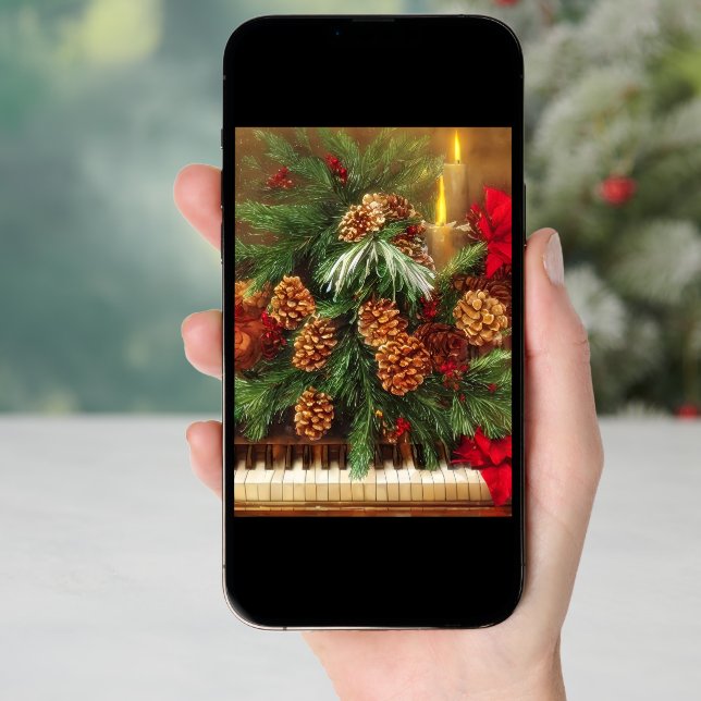 Christmas piano budget mini holiday card (Front Digital)