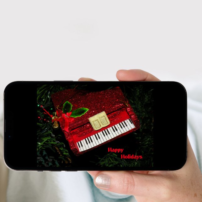 Christmas Piano Card, Happy Holidays Holiday Card (Front Digital)