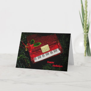 Christmas Piano Card, Happy Holidays Holiday Card