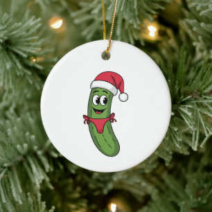 Christmas Pickle Bikini Funny Holiday Gift Ceramic Ornament