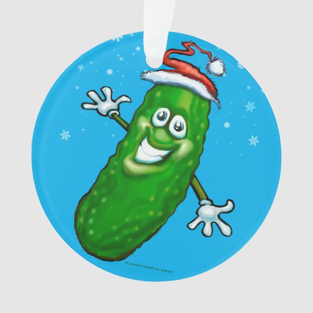 Christmas Pickle Ceramic Ornament (Front)