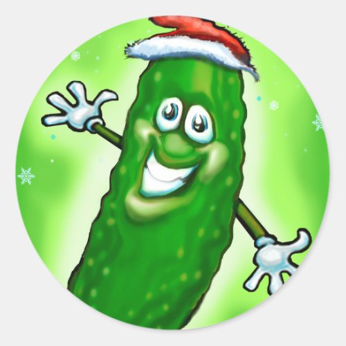Christmas Pickle Classic Round Sticker