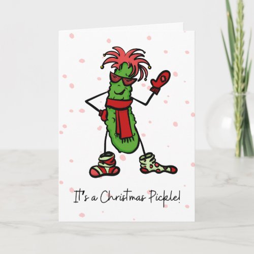 Christmas Pickle Funny Cartoon Card