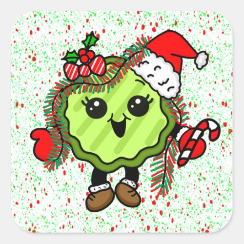 Christmas Pickle  Funny Holiday Pickles  Square Sticker
