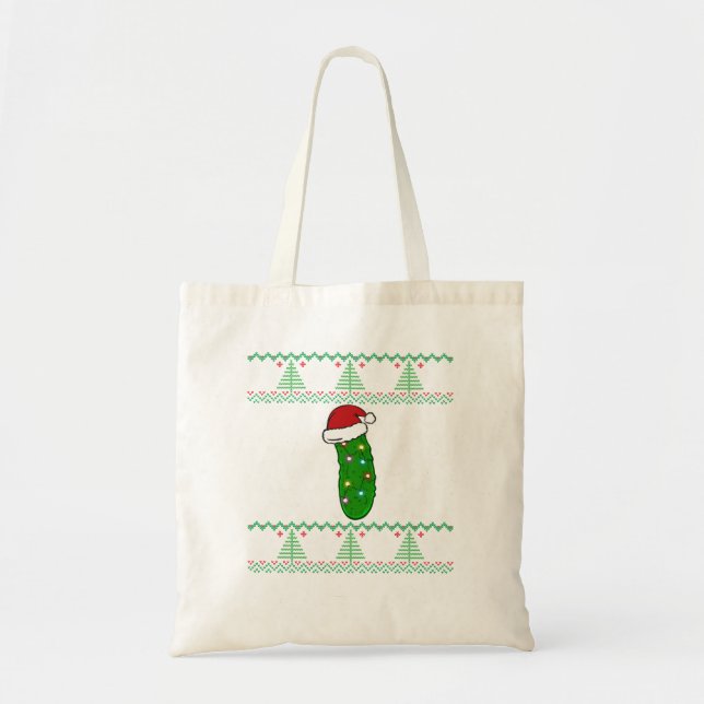 Christmas Pickle ~ Funny Ugly Tote Bag (Front)