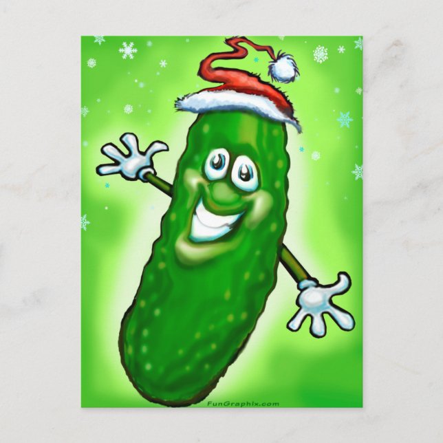Christmas Pickle Holiday Postcard (Front)