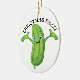 Christmas Pickle Legend Ceramic Ornament