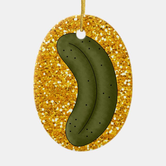 Christmas Pickle Legend Ceramic Ornament (Front)