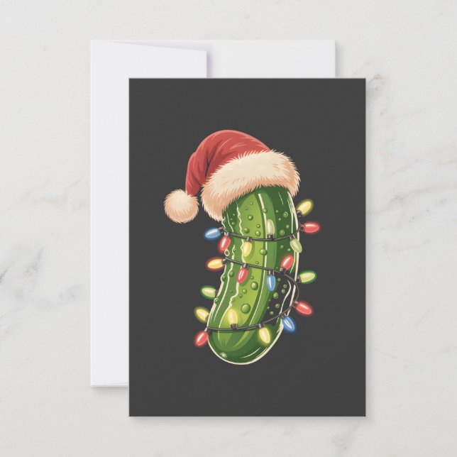 Christmas Pickle Pickle In Xmas Light Pickle  Card (Front)