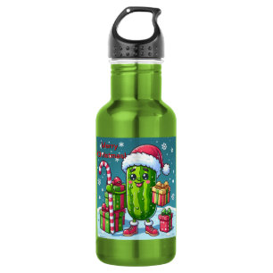 Christmas Pickle with Gifts Stainless Steel Water Bottle