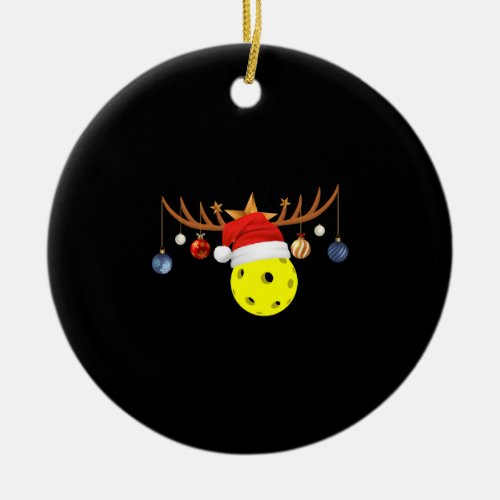 Christmas Pickleball 0 Ceramic Ornament