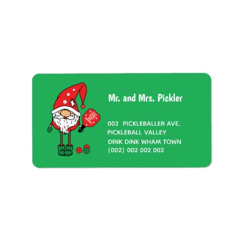 Christmas pickleball  address label