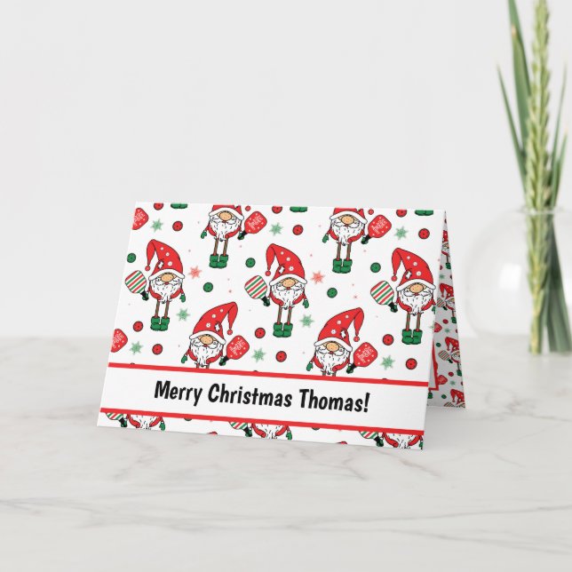 Christmas pickleball folded greeting  card (Front)