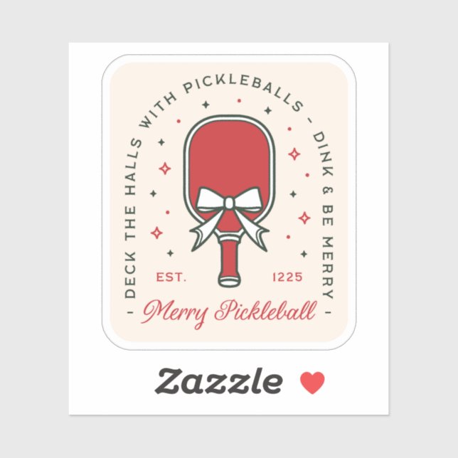 Christmas pickleball funny quotes party aesthetic sticker (Sheet)