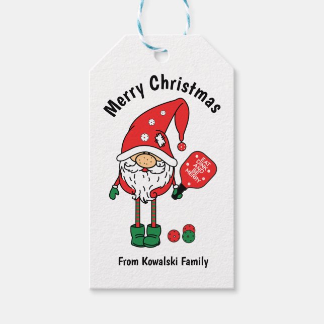 Christmas pickleball gift tags (Front)