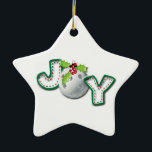 Christmas PIckleball Joy Ceramic Ornament<br><div class="desc">The word JOY with a pickleball as the "O"</div>