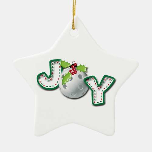 Christmas PIckleball Joy Ceramic Ornament