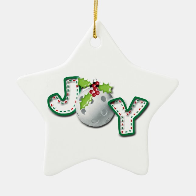 Christmas PIckleball Joy Ceramic Ornament (Front)
