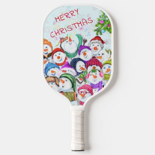 Christmas Pickleball Paddle Gift Snowmans Party