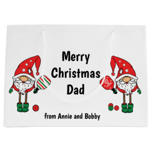 Christmas pickleball personalized large gift bag