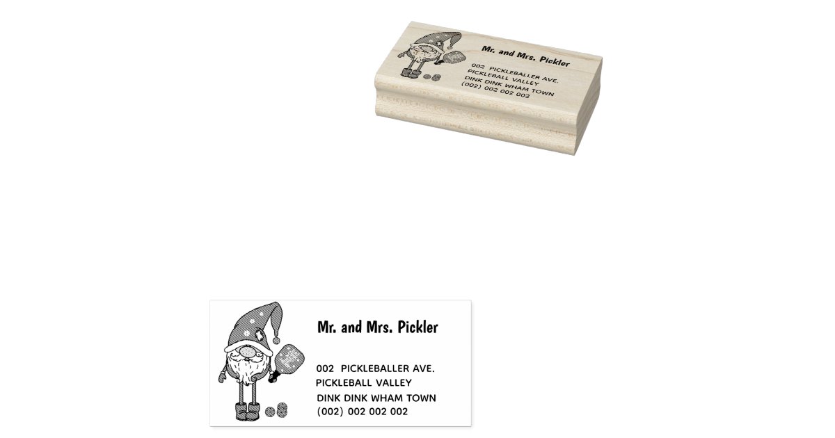 Christmas pickleball rubber stamp Zazzle