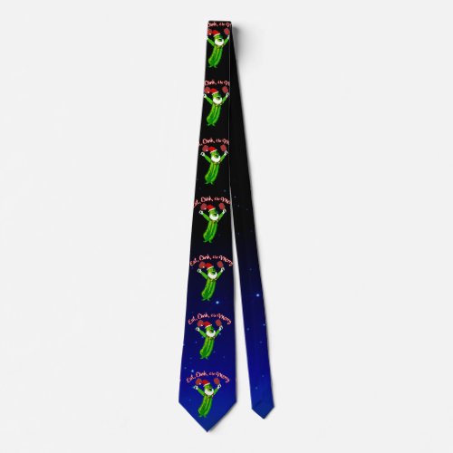 Christmas Pickleball Santa Hat Pickle Neck Tie