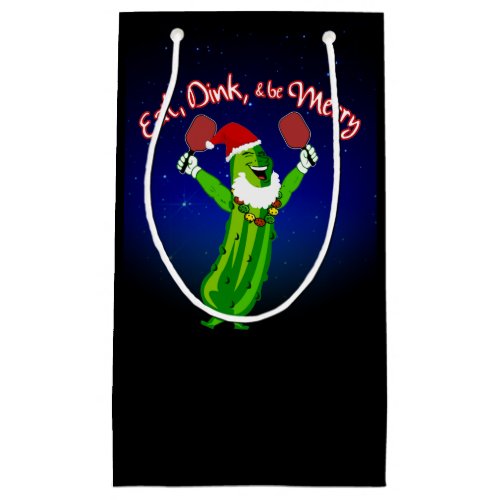 Christmas Pickleball Santa Hat Pickle Small Gift Bag