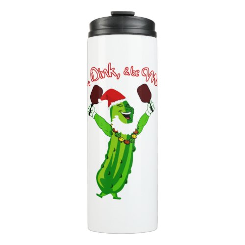 Christmas Pickleball Santa Hat Pickle Thermal Tumbler