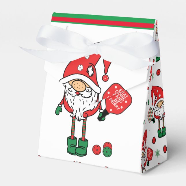 Christmas pickleball  Santa tent Favor Box (Front Side)