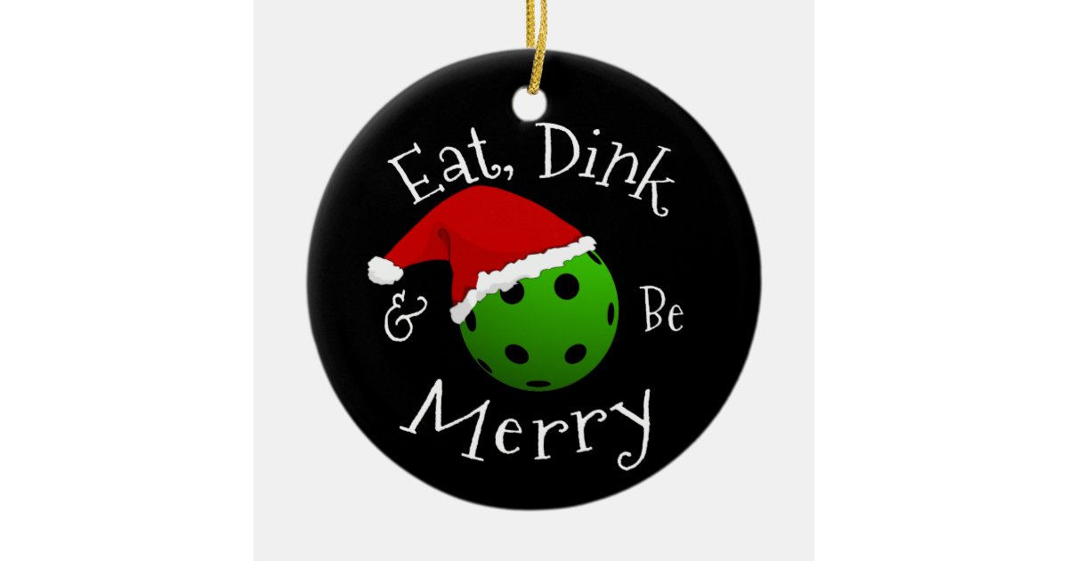 Christmas Pickleball Saying Ceramic Ornament | Zazzle